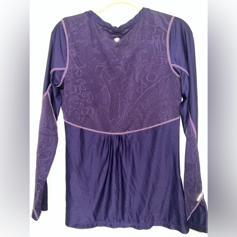 Athleta long sleeve purple sports top- size M